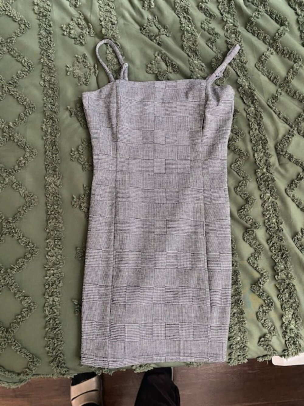 Gray Plaid mini dress - Size Small.